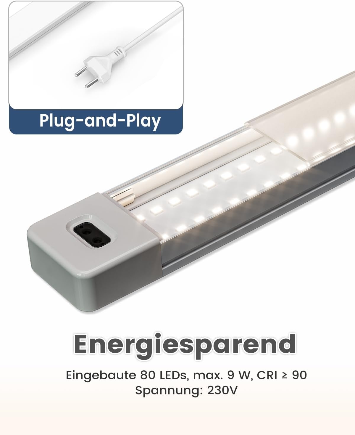 Set 2 LED Onderbouwlampen 60cm Wit - 19% Korting