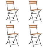 VidaXL Bistrostoelen Teakhout & Staal - 4 st. - 61% korting!