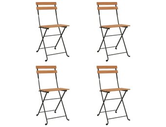 VidaXL Bistrostoelen Teakhout & Staal - 4 st. - 61% korting!
