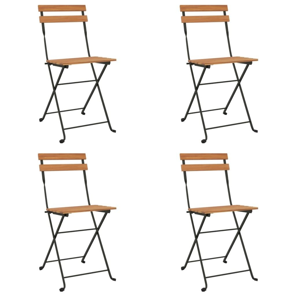 VidaXL Bistrostoelen Teakhout & Staal - 4 st. - 61% korting!