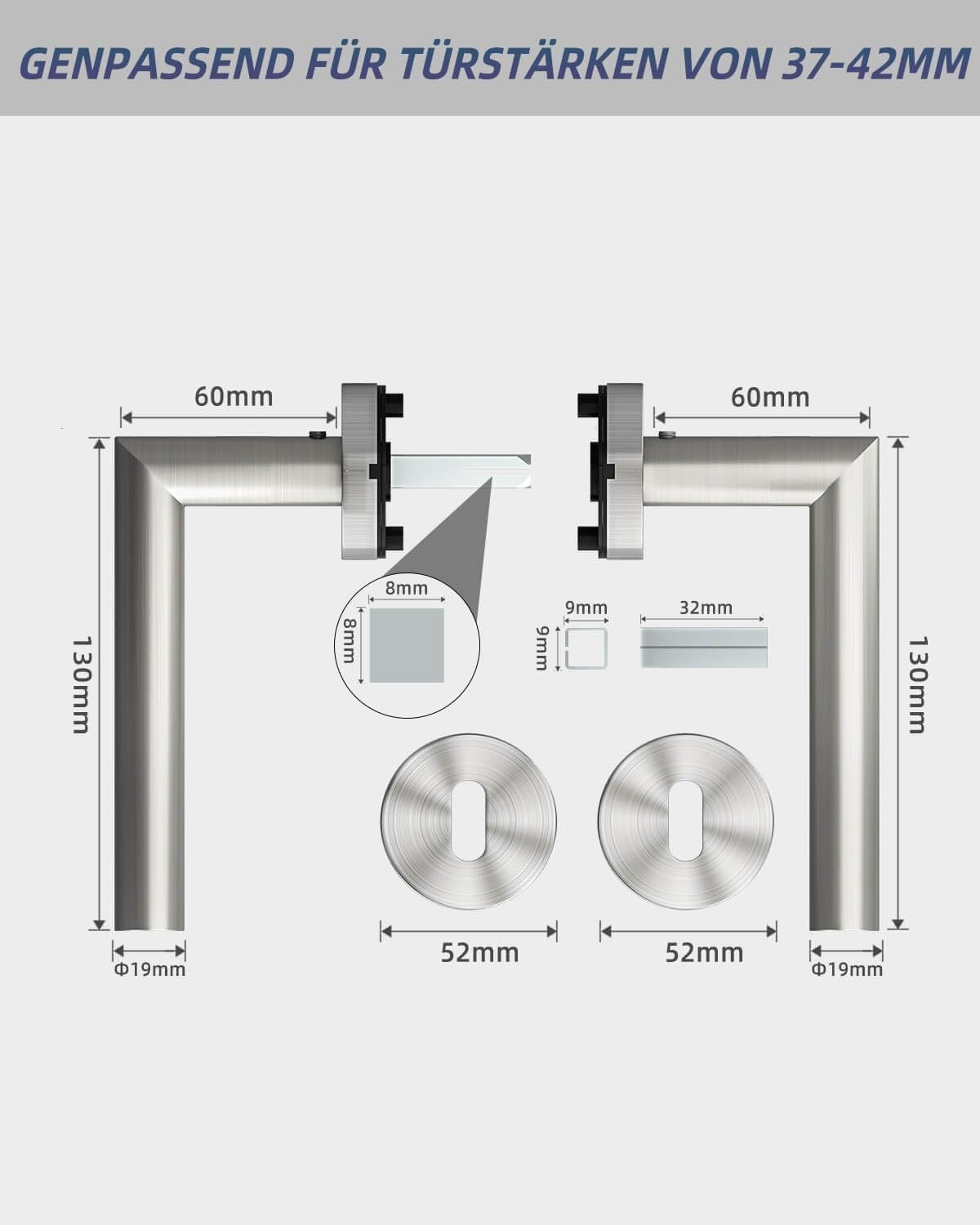 RVS Deurgrepen met Rozet (30% Korting)