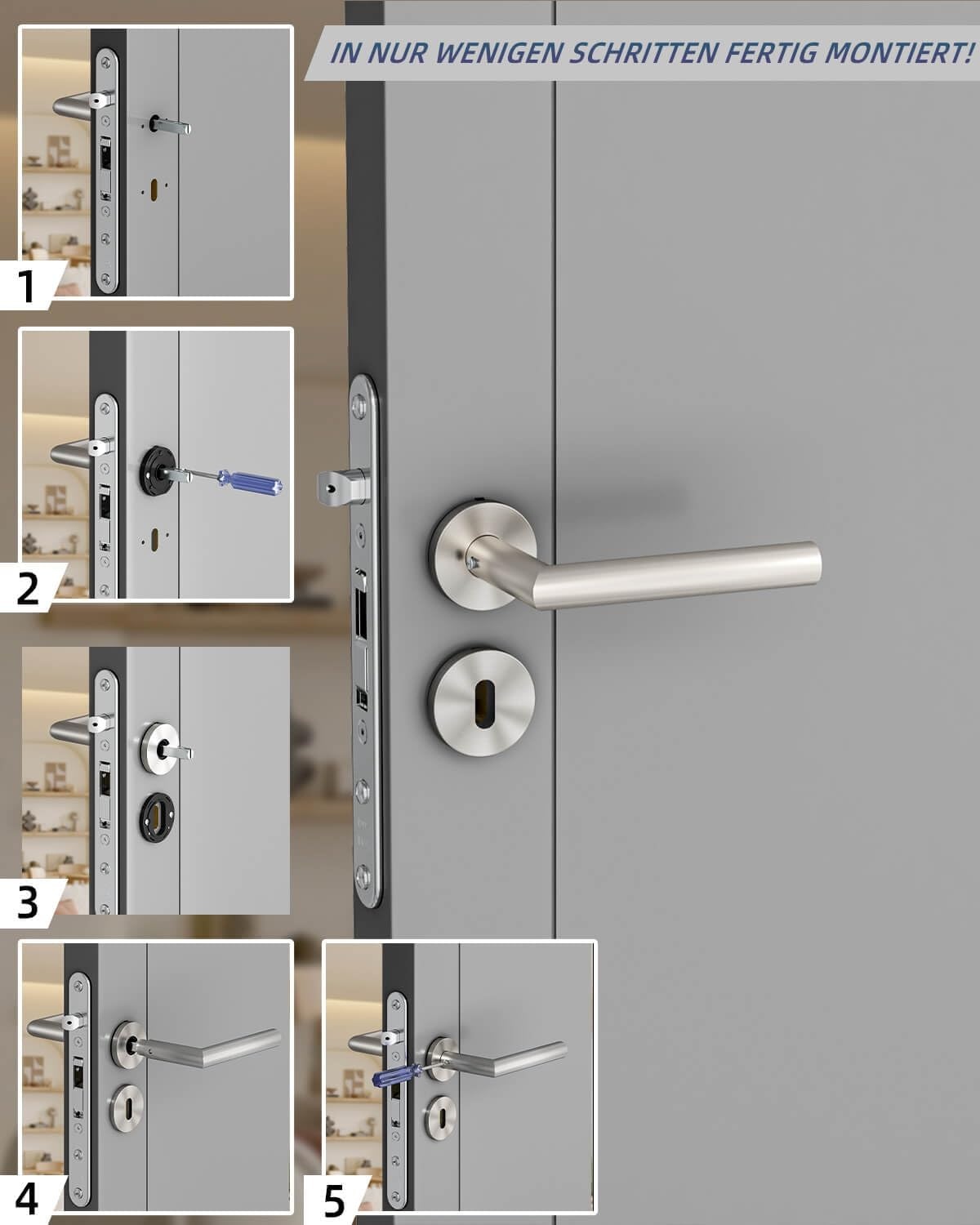 RVS Deurgrepen met Rozet (30% Korting)