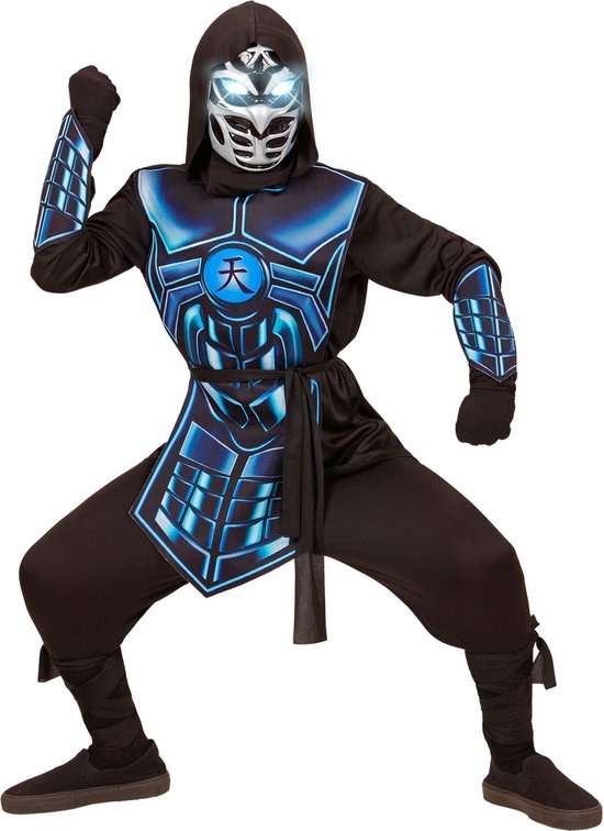Cyber Ninja Kostuum Zwart/Grijs Kinderen - 67% Korting