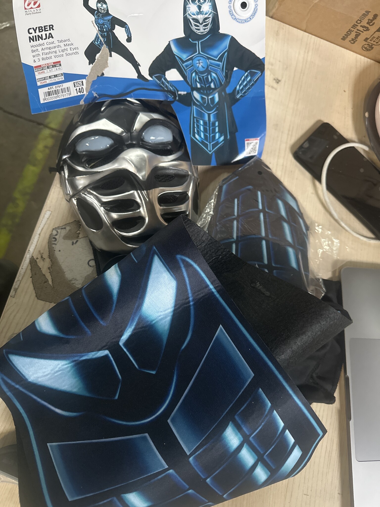Cyber Ninja Kostuum Zwart/Grijs Kinderen - 67% Korting