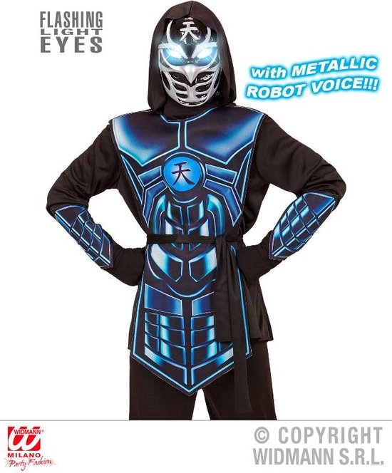 Cyber Ninja Kostuum Zwart/Grijs Kinderen - 67% Korting