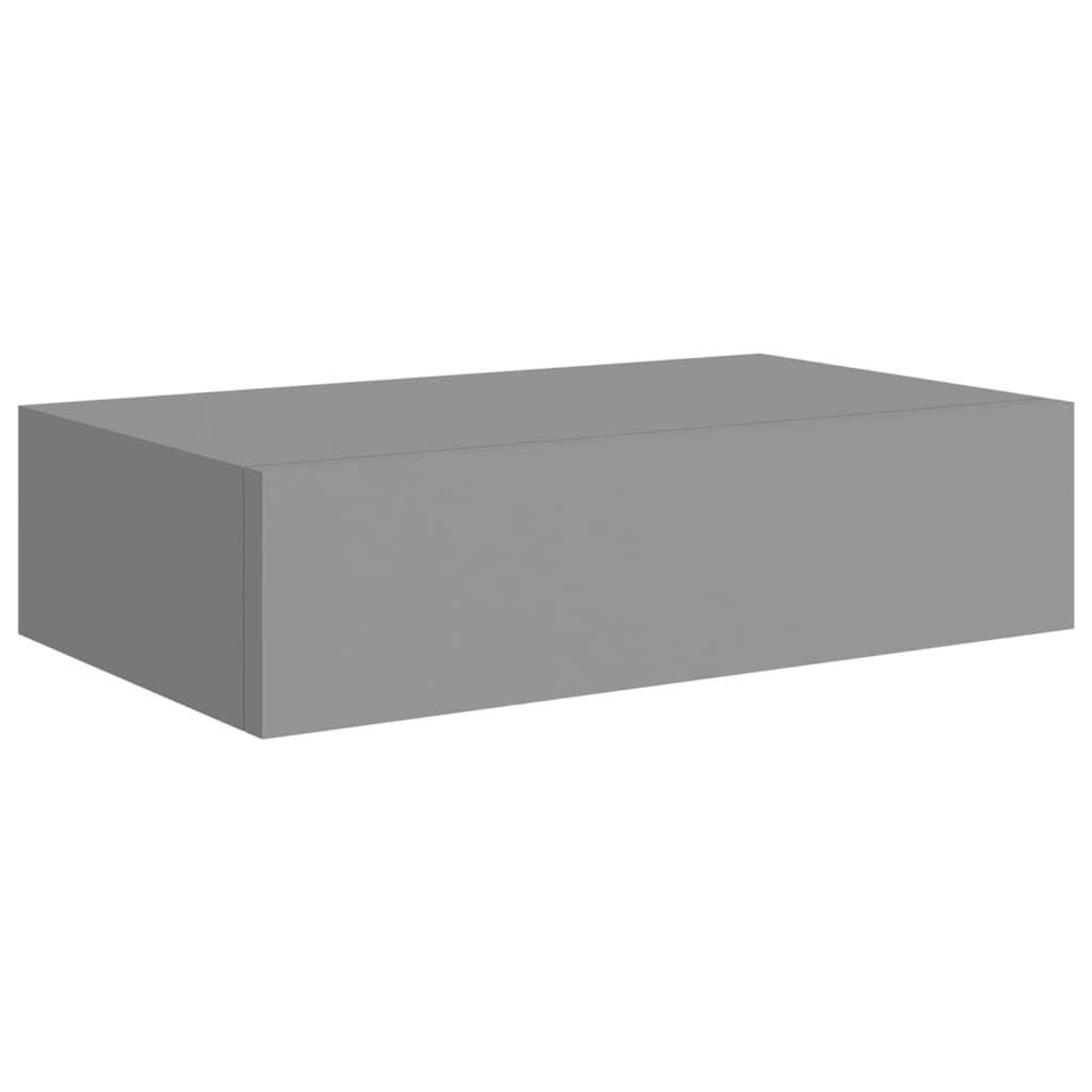 vidaXL Wandschap met lade 40x23,5x10 cm MDF grijs