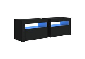 2x VidaXL Nachtkastjes met LED - 75% Korting