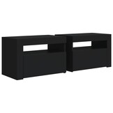 vidaXL Nachtkastjes 2 st met LED-verlichting 60x35x40 cm zwart