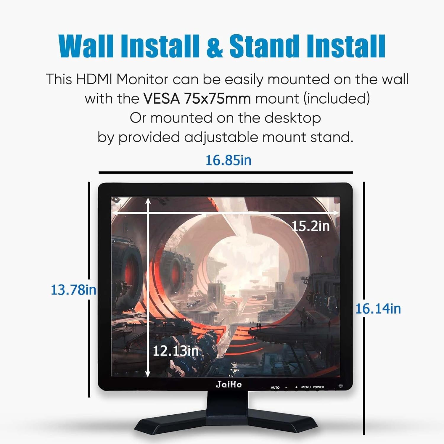JaiHo 19" PC Monitor (4:3) - 1280x1024 HD, Diverse Aansluitingen