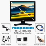 JaiHo 19" PC Monitor (4:3) - 1280x1024 HD, Diverse Aansluitingen