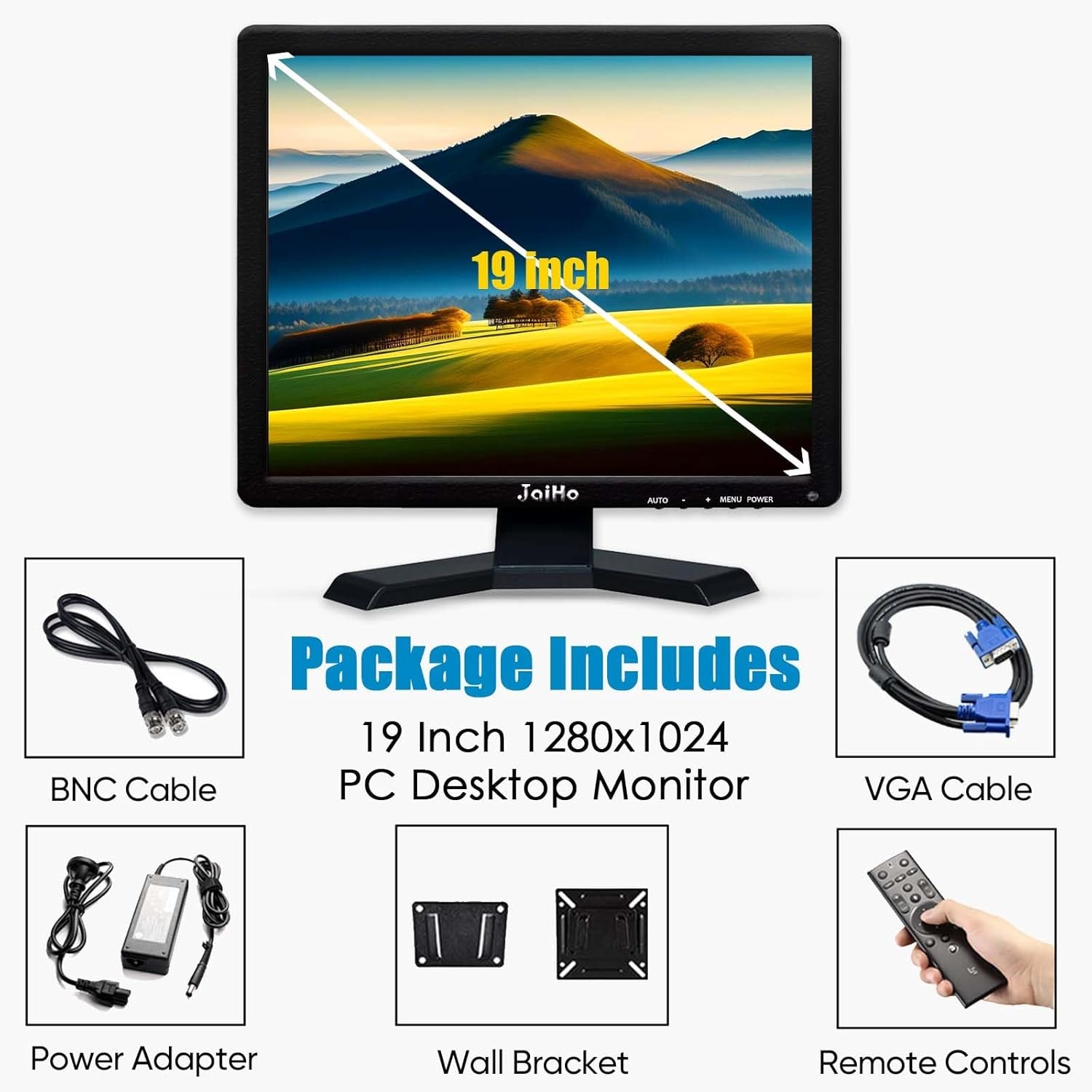 JaiHo 19" PC Monitor (4:3) - 1280x1024 HD, Diverse Aansluitingen