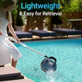 WINNY POOL CLEANER Zwembadrobot, accu, draadloos, voor vlakke bodem, opbouwzwembaden tot 80 m², zwembadstofzuiger, robot met 100 minuten, automatisch parkeren, zwembadrobot, accu, robotstofzuiger