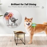 Verhoogde keramische hondenbak met metalen standaard - Dubbele kommen voor voer en water - Voerbak voor middelgrote honden - Geel