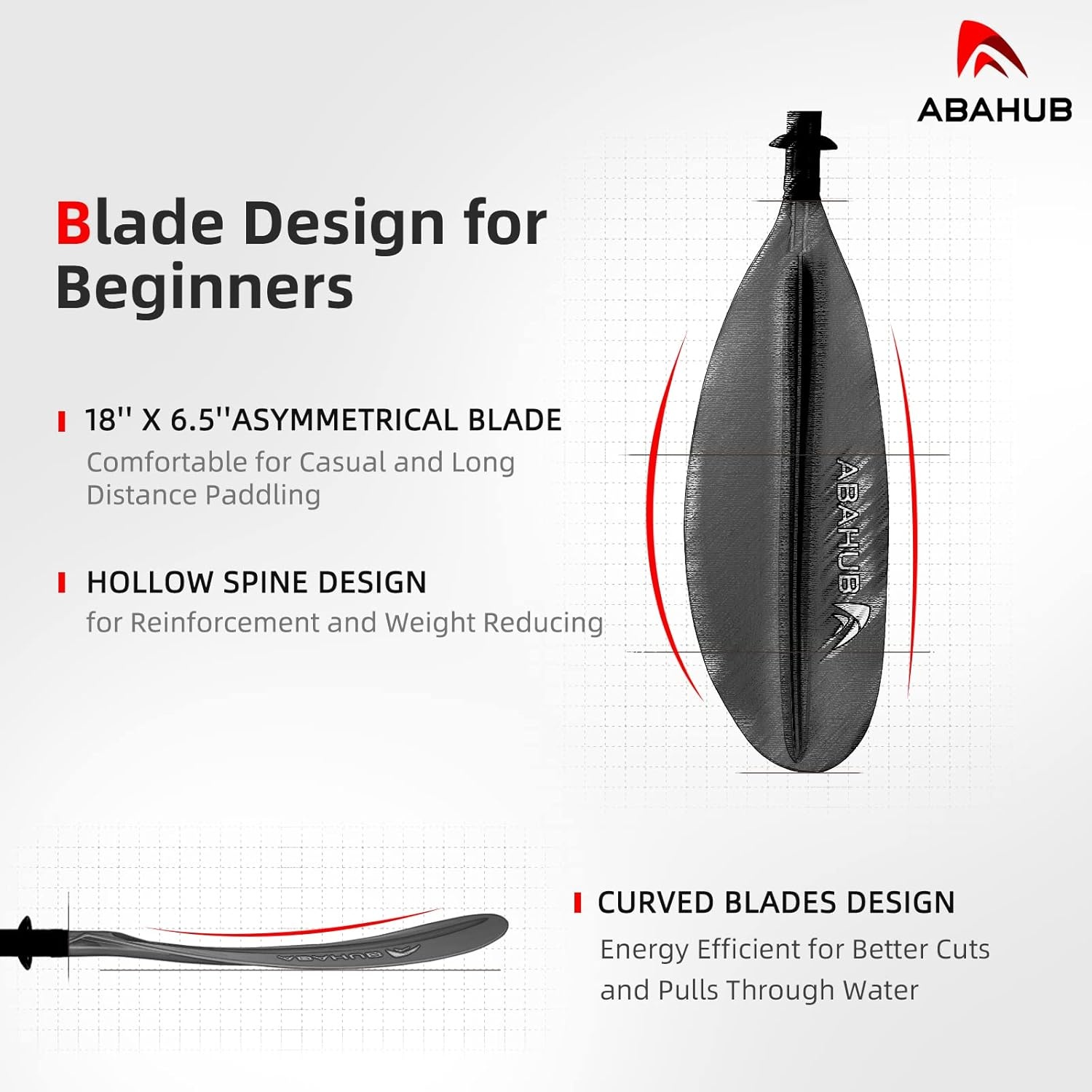 Abahub Kajakpeddel Aluminium 90.5 inch met Peddel Leash - Verkrijgbaar in Zwart/Blauw/Groen/Oranje/Geel