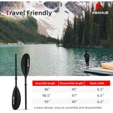 Abahub Kajakpeddel Aluminium 90.5 inch met Peddel Leash - Verkrijgbaar in Zwart/Blauw/Groen/Oranje/Geel