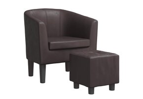 vidaXL Kuipstoel met Voetenbank Kunstleer Bruin - 54% Korting!