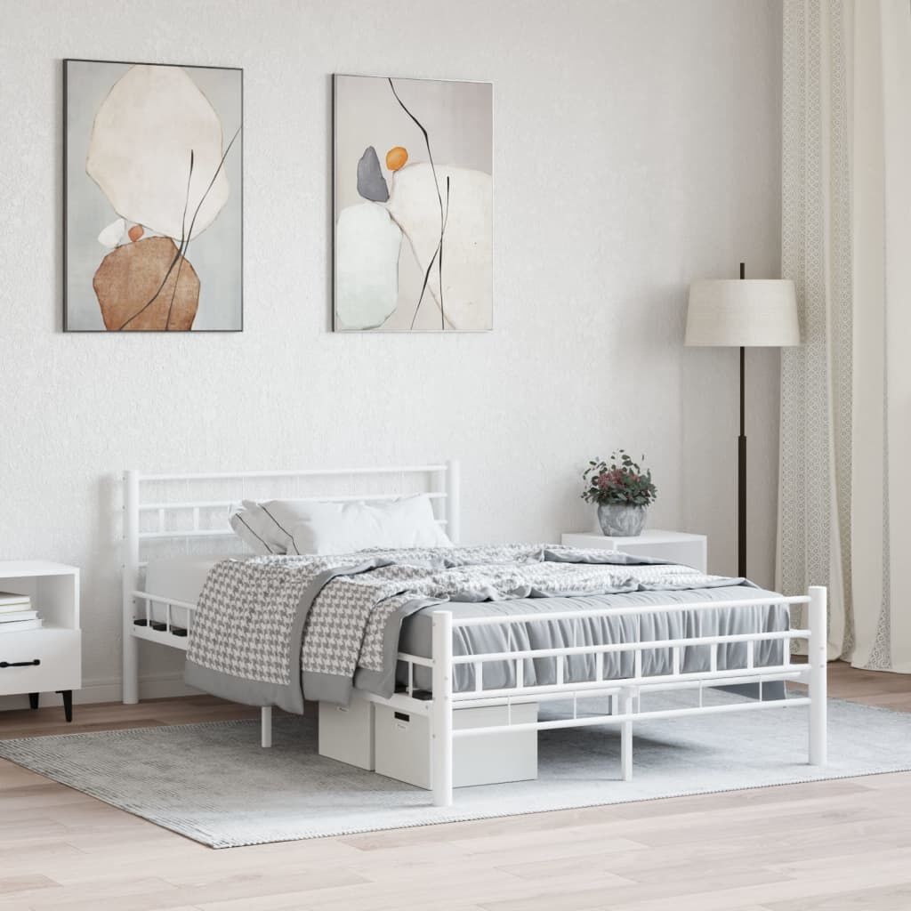 vidaXL Bedframe Metaal Wit 140x200 cm - Nu 51% Korting!