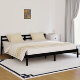 VidaXL Massief Grenenhouten Bedframe Zwart 200x200 cm - 53% Korting!