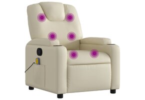 vidaXL Verstelbare Massagestoel Kunstleer Crème - 34% Korting