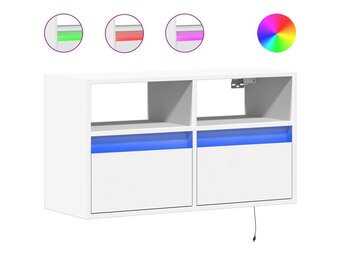 VidaXL TV-meubel met LED 80x31x45 cm Wit (26% Korting!)