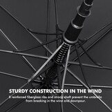 NINEMAX Golf Paraplu 54" - Extra Sterk & Winddicht (Zwart)