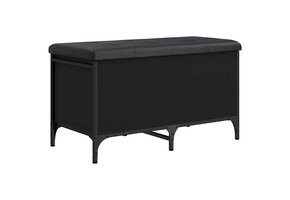 vidaXL Opbergbank - 63% Korting - Zwart - Bewerkt Hout