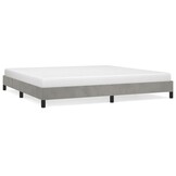 vidaXL Bedframe Fluweel Lichtgrijs 200x200cm - 60% Korting
