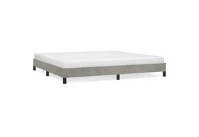 vidaXL Bedframe Fluweel Lichtgrijs 200x200cm - 60% Korting