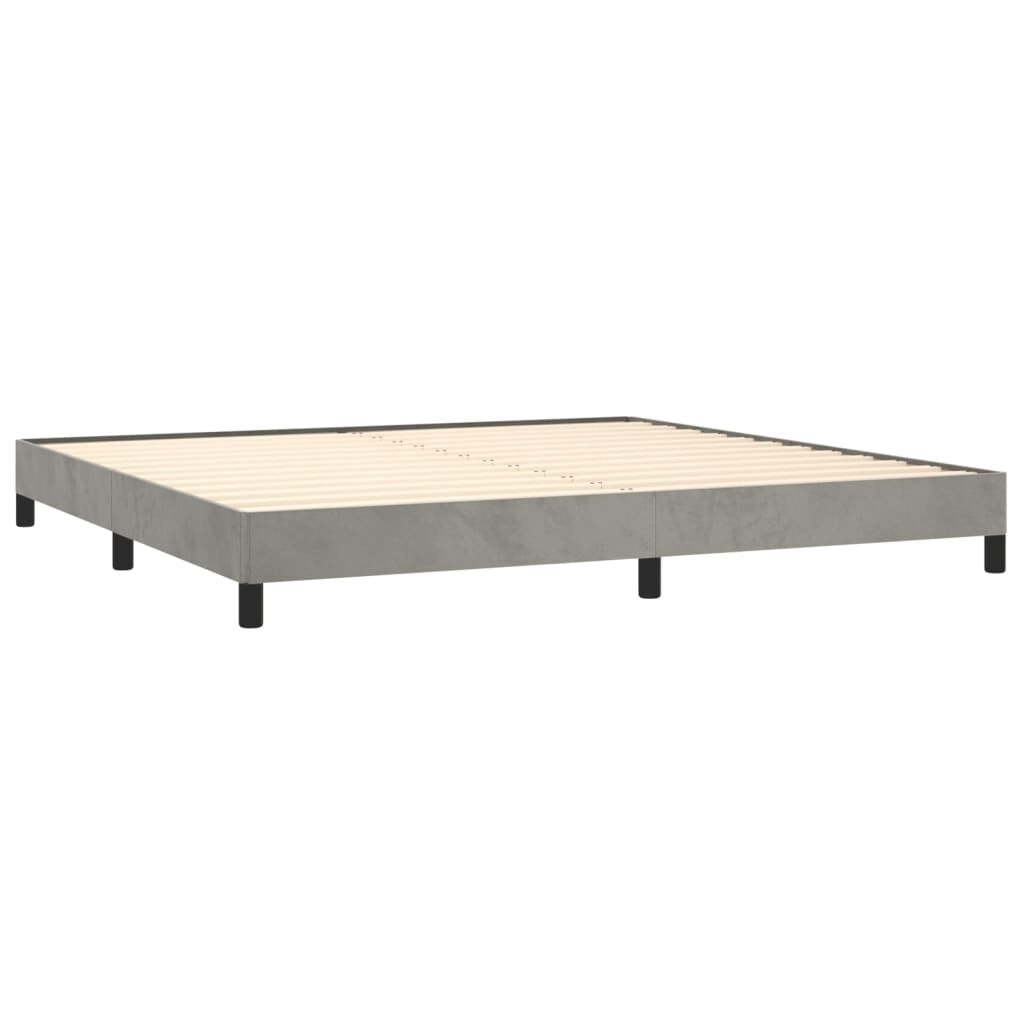 vidaXL Bedframe Fluweel Lichtgrijs 200x200cm - 60% Korting