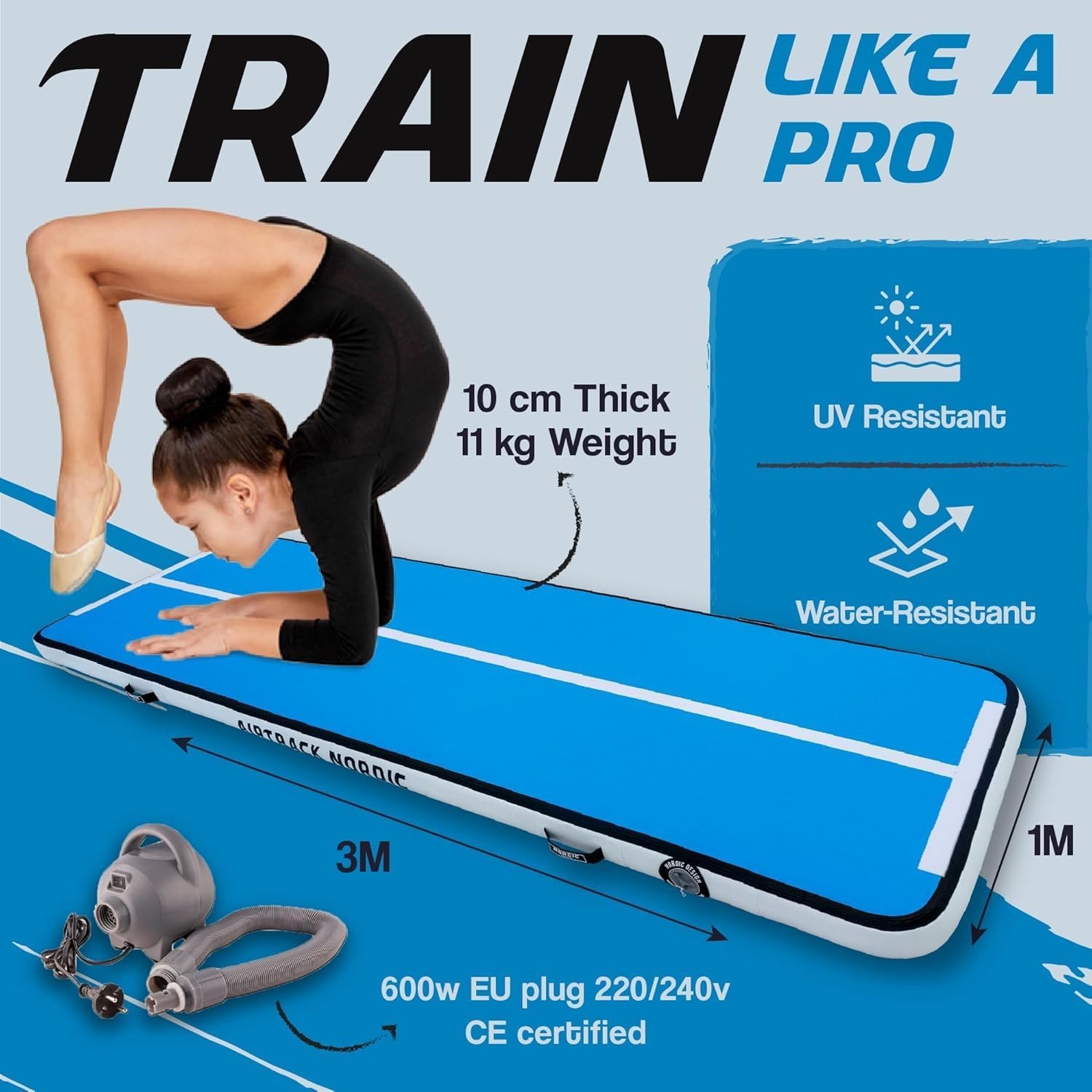 AirTrack Gymnastiekmat 3-8m met Luchtpomp | 36% Korting