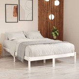 vidaXL Grenenhouten Bedframe Wit 200x200 cm - 52% Korting!