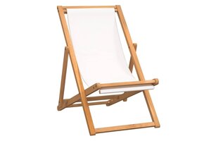 VidaXL Teakhouten Ligstoel - Crème, 56x105x96 cm - 46% Korting!