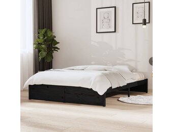 VidaXL Bedframe Massief Hout Zwart 140x200 cm - 54% Korting!