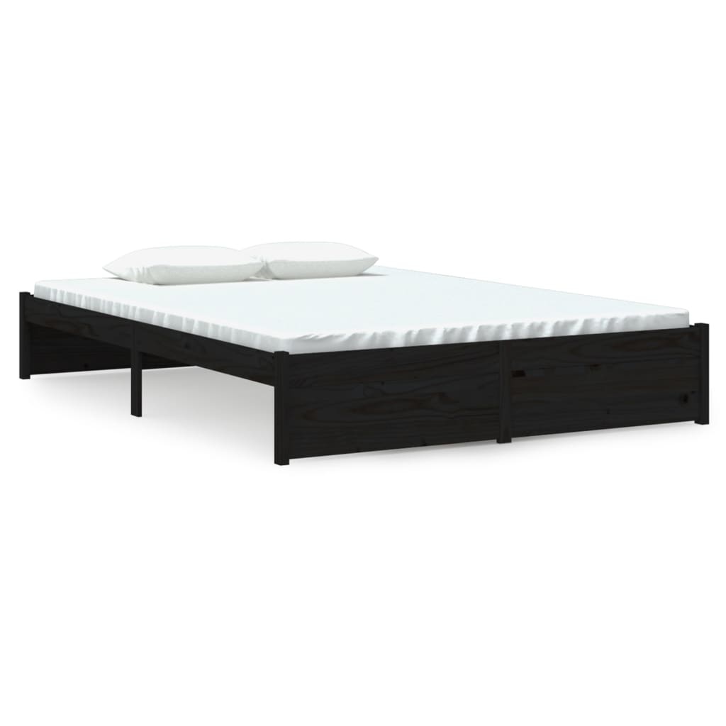 VidaXL Bedframe Massief Hout Zwart 140x200 cm - 54% Korting!