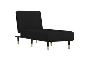 VidaXL Fluwele Chaise Longue Zwart - 51% Korting!