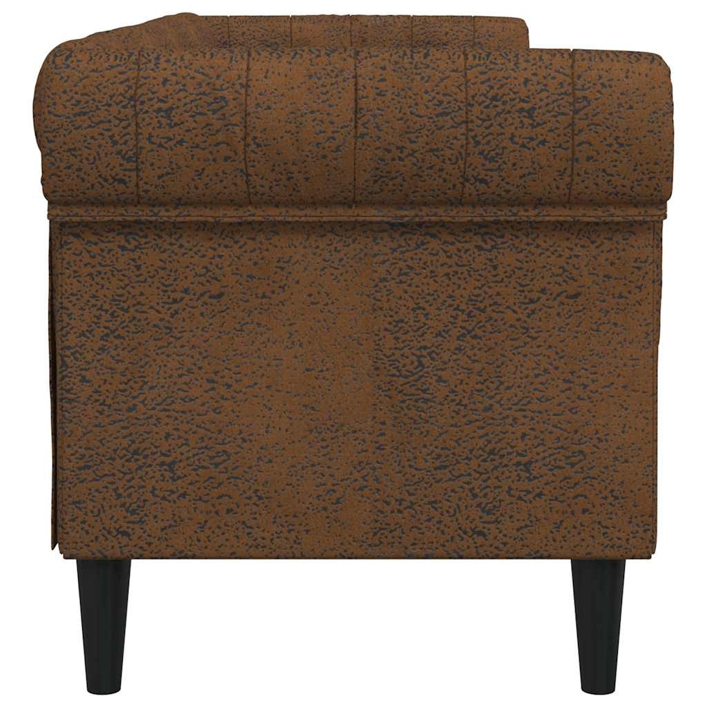 vidaXL Bruine Stoffen Driezitsbank Chesterfield - 34% Korting!