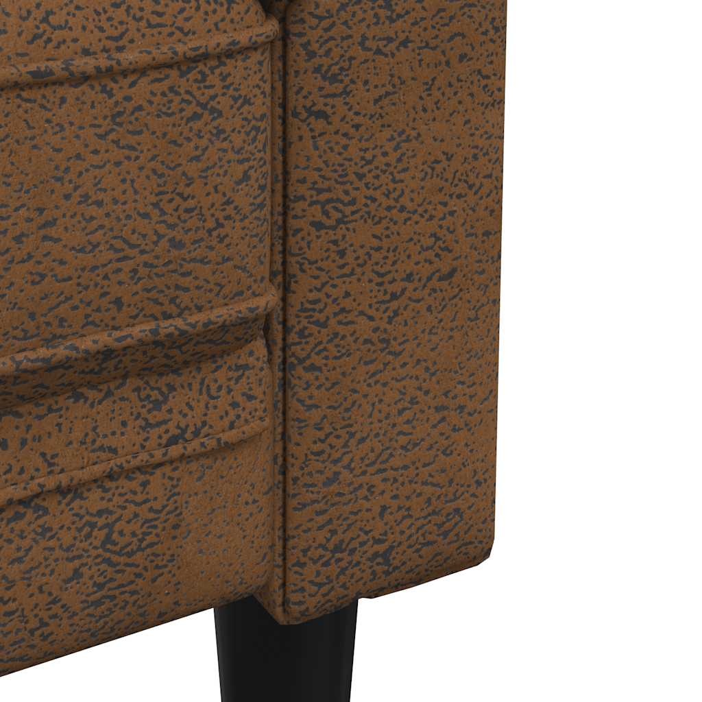 vidaXL Bruine Stoffen Driezitsbank Chesterfield - 34% Korting!