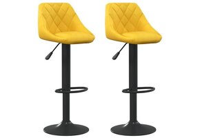 VidaXL Barkrukken (2 st) Fluweel Mosterdgeel - 34% Korting!