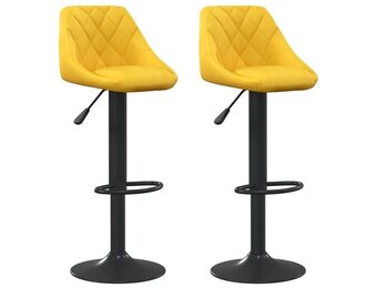 VidaXL Barkrukken (2 st) Fluweel Mosterdgeel - 34% Korting!