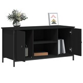 vidaXL TV-meubel 100x40x50 cm Bewerkt Hout Zwart - 28% Korting!