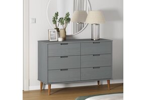 vidaXL Ladekast MOLDE Grenenhout Grijs 34% Korting