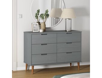 vidaXL Ladekast MOLDE Grenenhout Grijs 34% Korting