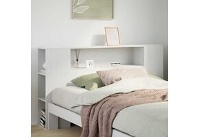 vidaXL Hoofdbord met Opbergruimte 140cm Grenenhout Wit - 72% Korting!