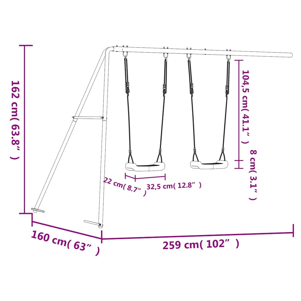 vidaXL Glijbaan & Schommel voor Speelhuis - Blauw (56% Korting)