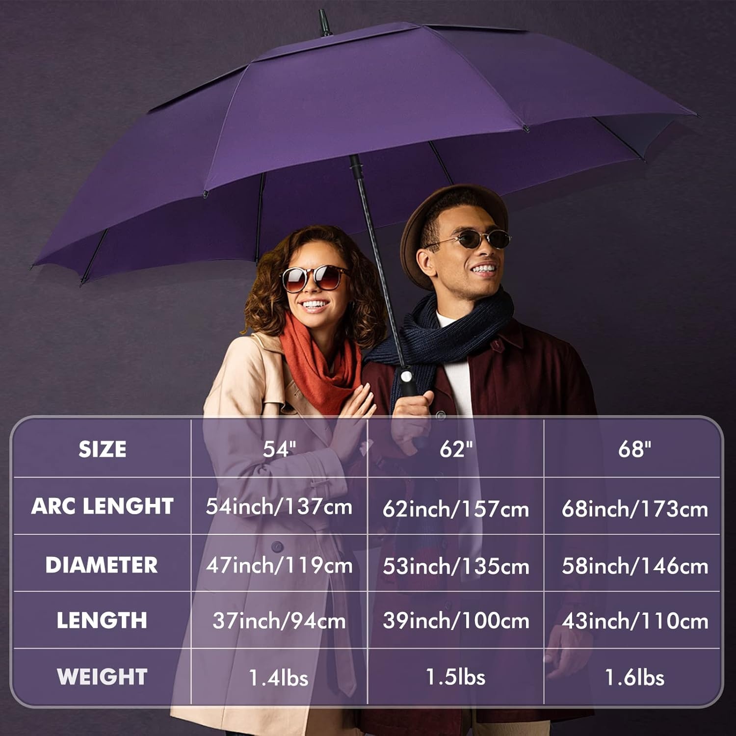 NINEMAX Golf Paraplu - Extra Sterk & Winddicht (Paars) - 26% Korting!