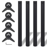 Tafelpoten Zwart 71cm In Hoogte Verstelbaar (4 stuks) - 31% Korting