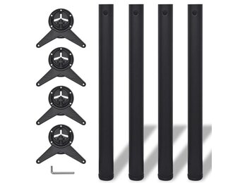 Tafelpoten Zwart 71cm In Hoogte Verstelbaar (4 stuks) - 31% Korting
