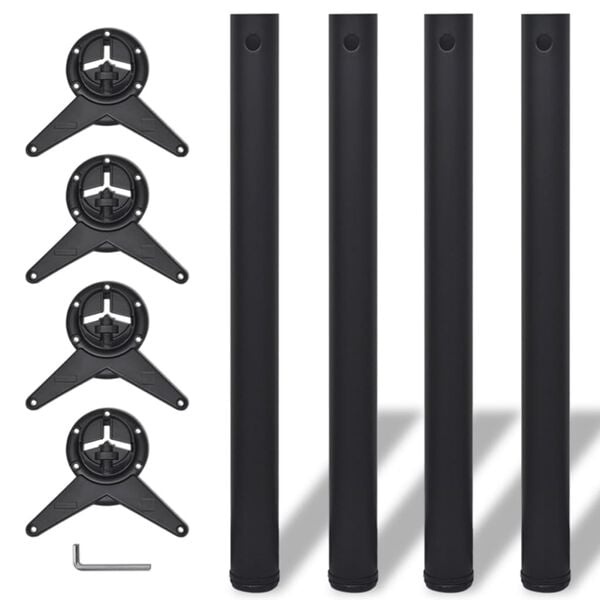 Tafelpoten Zwart 71cm In Hoogte Verstelbaar (4 stuks) - 31% Korting