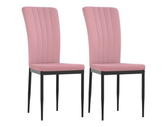 vidaXL Eetkamerstoelen Fluweel Roze (2 stuks) - 33% Korting
