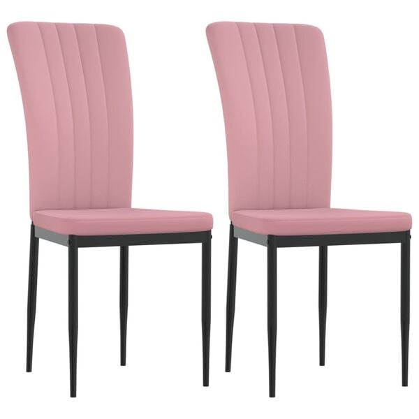 vidaXL Eetkamerstoelen Fluweel Roze (2 stuks) - 33% Korting